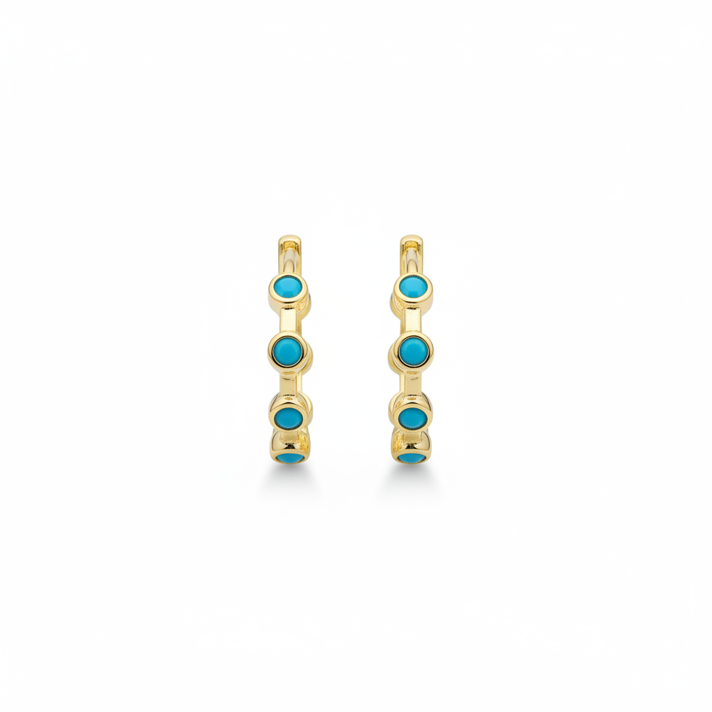 Turquoise hoops dorado