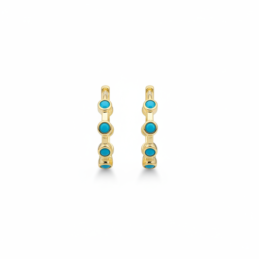 Turquoise hoops dorado